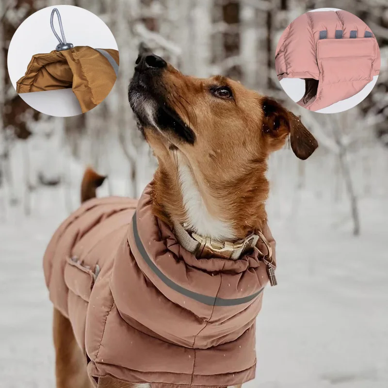 High Collar Dog Down Jacket Winter Waterproof Pet Clothes for Small Medium Dogs Greyhound Weimaraner Jacket Coat ubranie dla psa