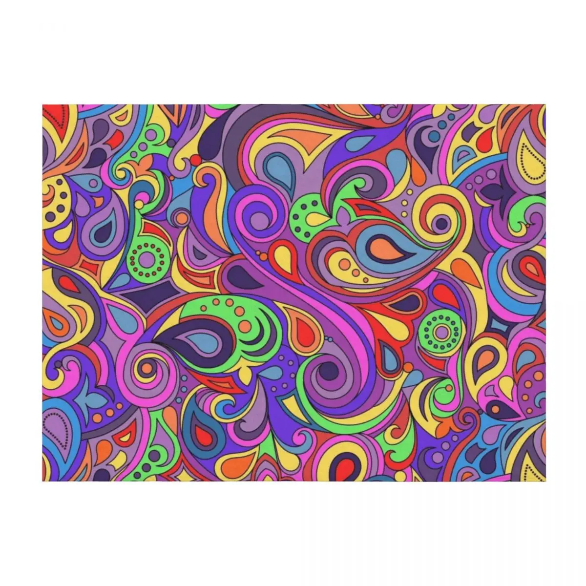 

Groovy Psychedelic Hippy Paisley Pattern Throw Blanket blankets ands Vintage Soft Plaid Blankets For Sofas Blankets