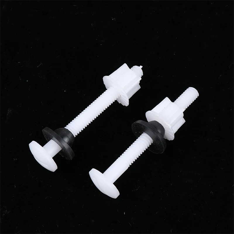 2 Pcs Plastic Toilet Seat Hinge Repair Bolts + Fitting Screws +washers Kit for Home Bathroom Accessories