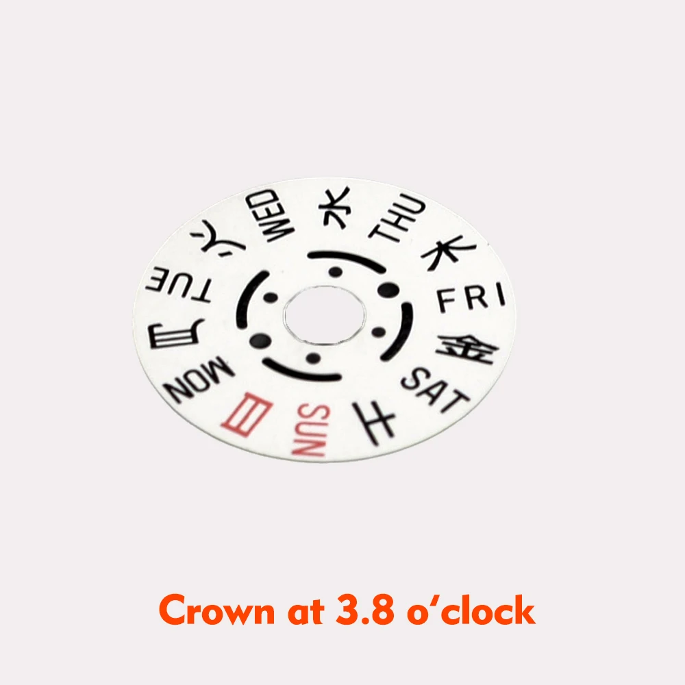 NH Movement Date Week Wheel Dial Kanji Wheel Mechanical Movement NH35a NH36a Crown at 3.0 3.8 4.1 Date Week Dial Parts