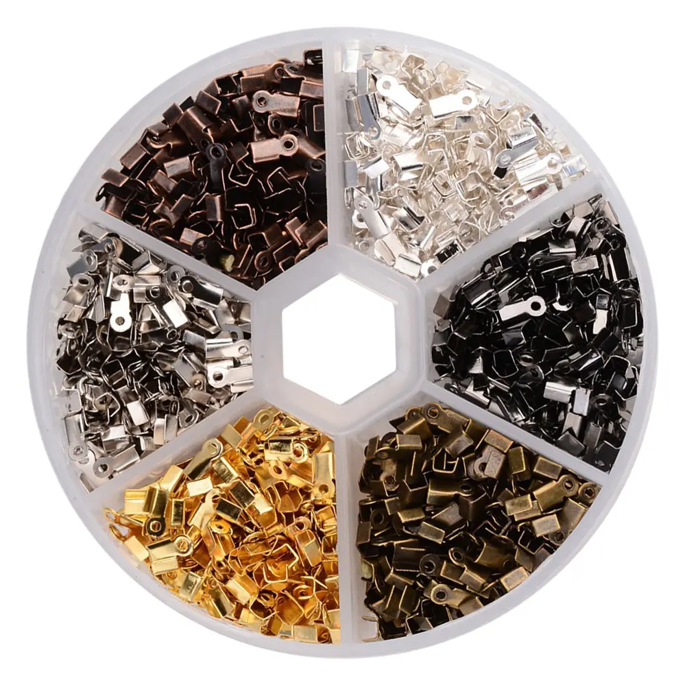 

Iron Cord Ends Fold Crimp Jewelry Findings Suitable Silk Bracelet Necklace Satin Cord Alloy Bead Tips Cover Knots Clasp