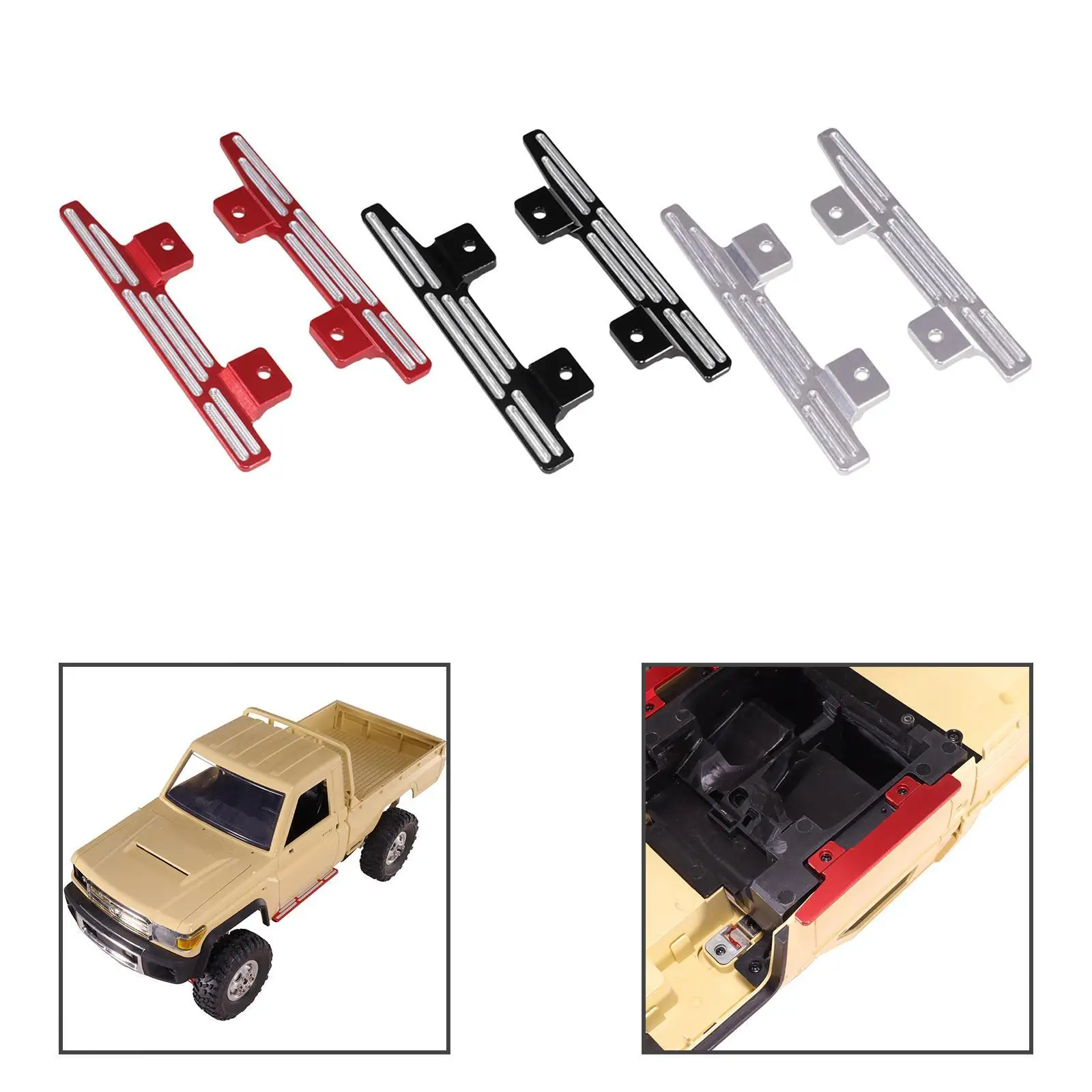 

2Pcs 1:12 RC Car Foot Pedals Metal Side Steps for MN78 MN82 LC79 Car Trucks