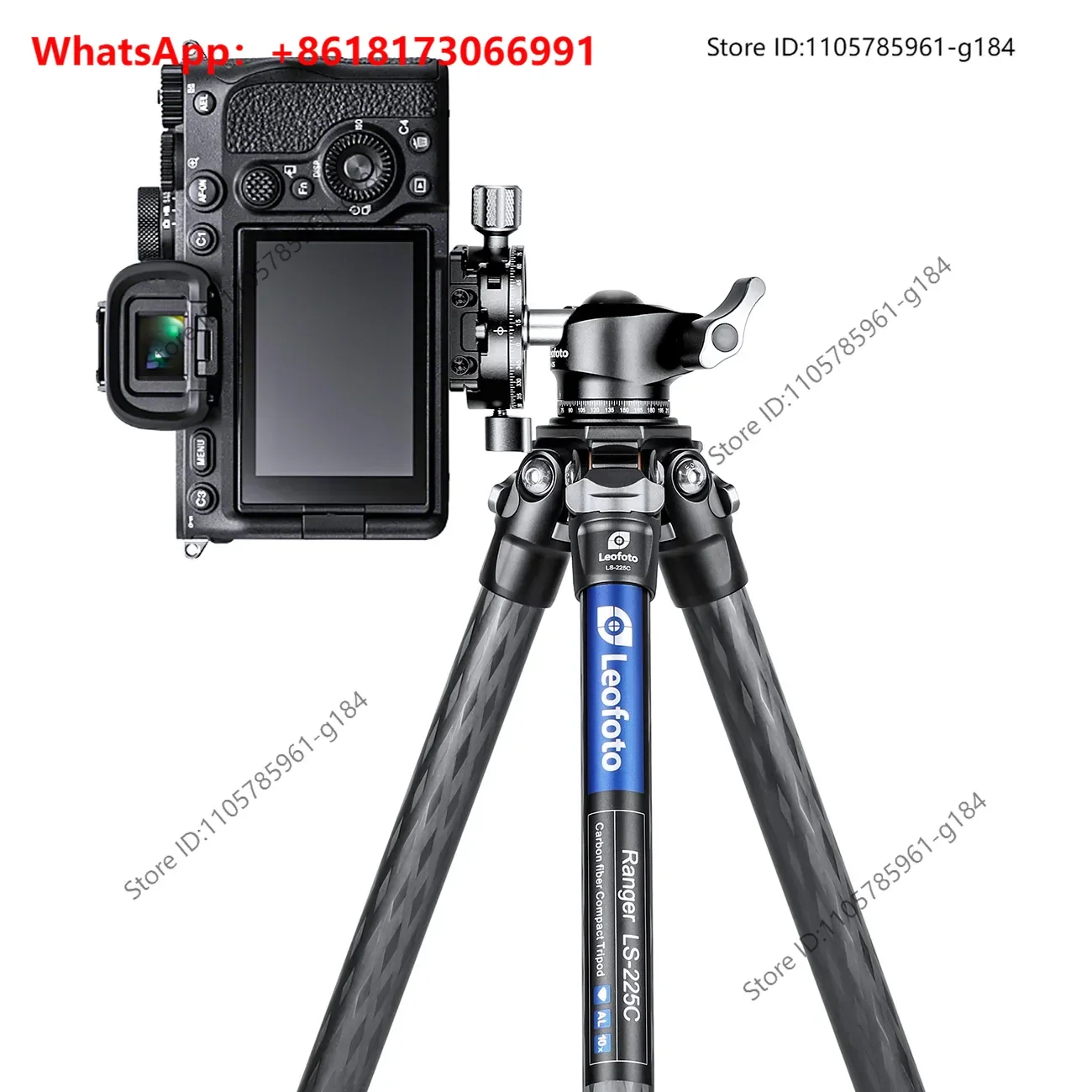 Leitu LS-224C/LS-225C SLR Micro Single Camera Photography Portable Non Axis Carbon Fiber Tripod Dual Panoramic Pan Tilt Set