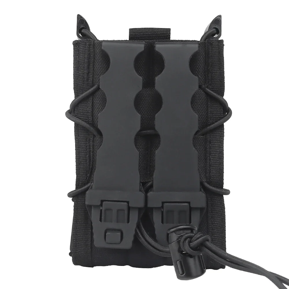 Tactical Molle 5.56 Single Magazine Pouch, Fast-Draw Mag Holster for AR15/M4/AK, Hunting & Airsoft Vest Bag