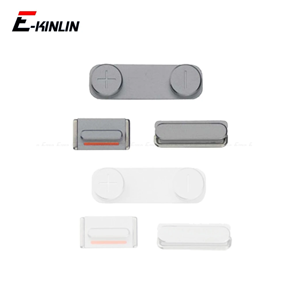 For iPhone 5 5S 5C SE 2016 Volume Vibrate Key Switch Power Lock Side Button Set Housing Replacement Parts