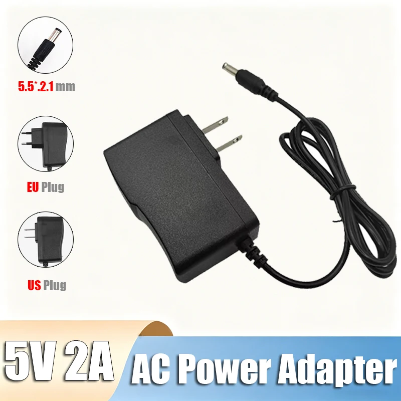5V 2A Power Supply EU US Plug 5.5*2.1mm Universal Adapter For T95 H96 Max X96 Tanix Android TV Box LED Strip Router Monitor