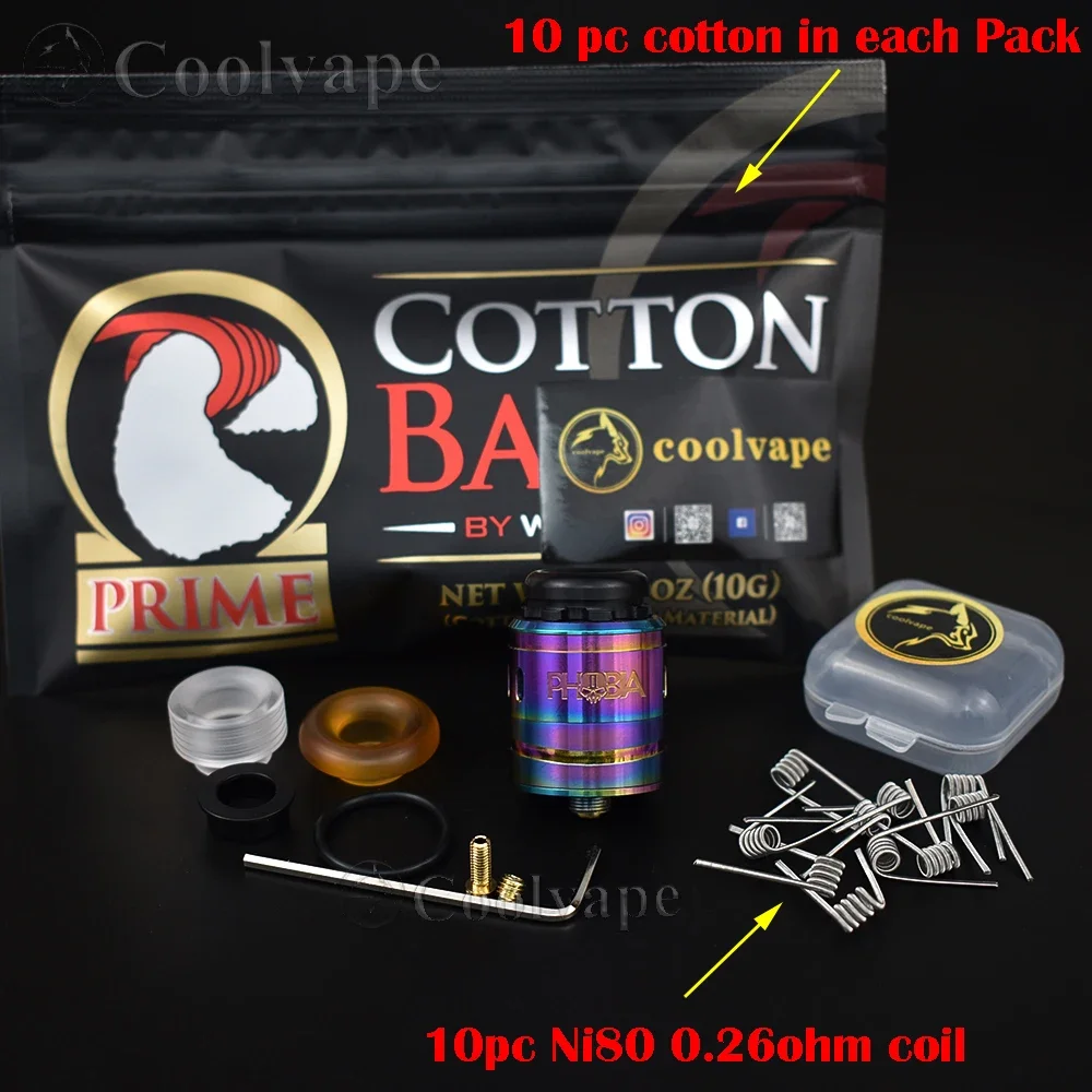 Wolfcoolvape Phobia V2 RDA 24mm 316SS E-Cigarette Atomizer Dripping Tank with Squonk BF Pin RDA Vape