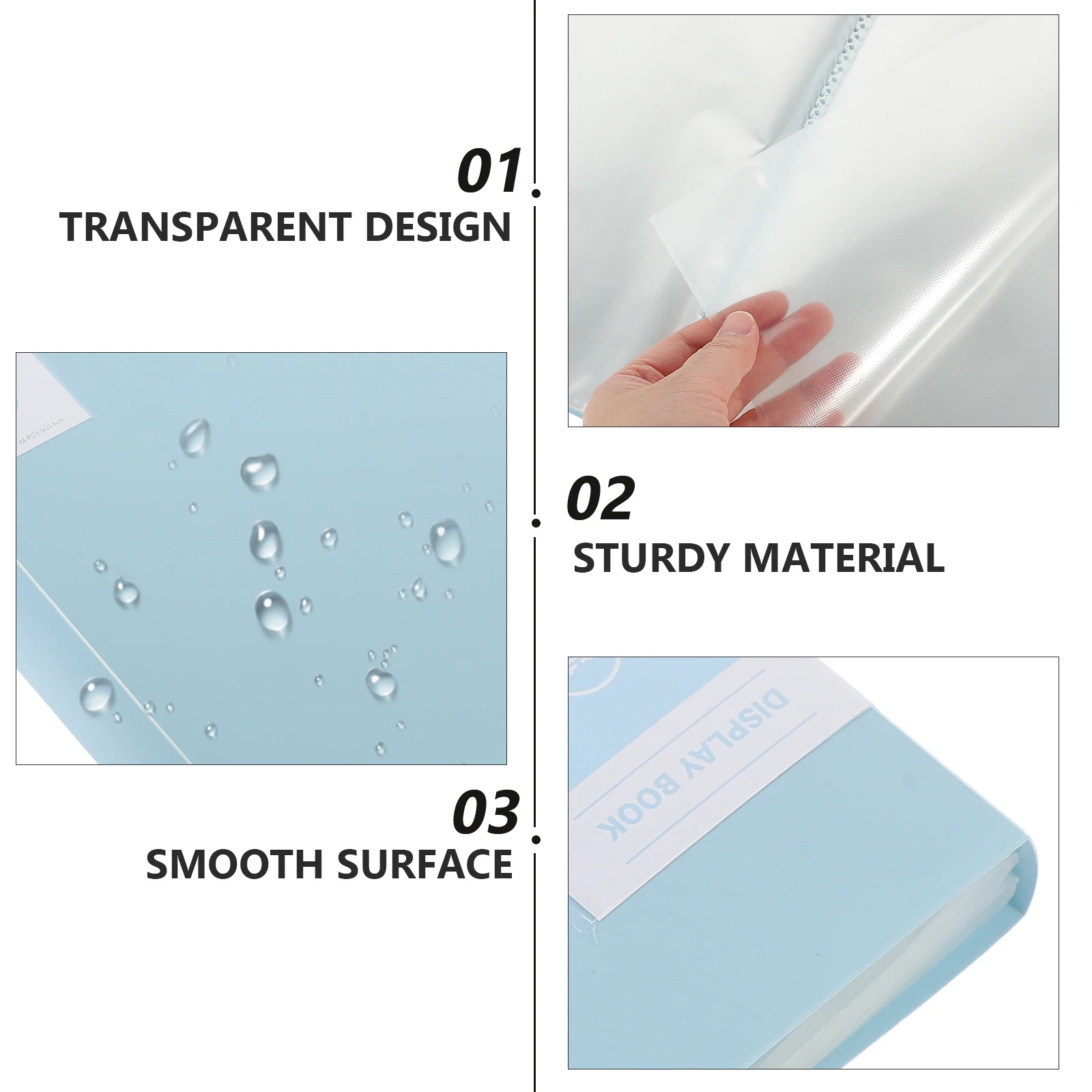 

File Folder Transparent Document Storage Organizer For Art Supply Painting Folder Binder Sheet Display Book