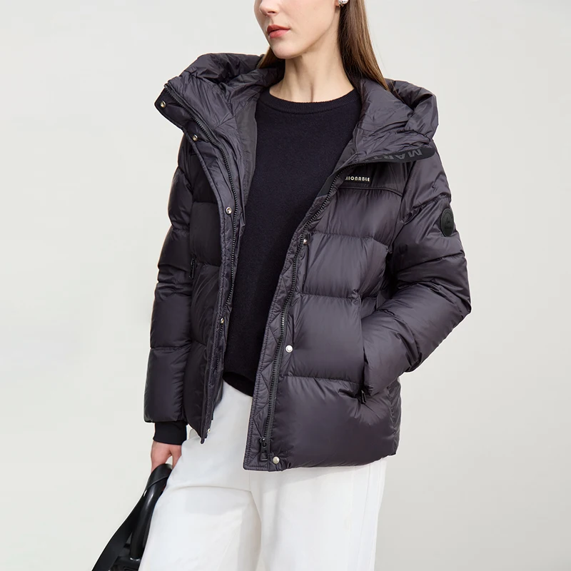 Amii casacos para baixo 2025 inverno novo com capuz gola alta jaqueta feminina solta quente à prova de vento médio e longo grosso jaqueta 12524133