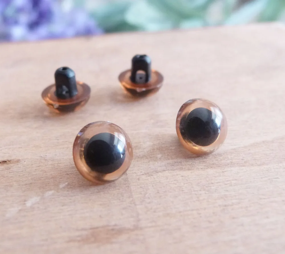 

9mm/10.5mm/12mm/13.5/15mm/16.5/18mm/20mm brown button handscrew safety toy eyes -size option