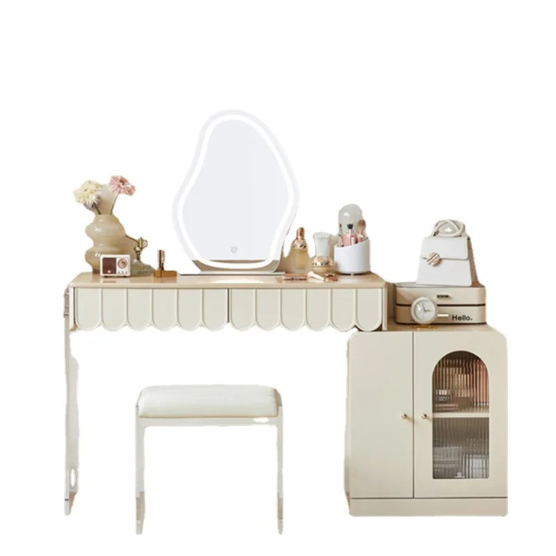 Organizing White Dressing Table Bedroom Drawer Mirror Modern Luxury Dressers Sets Makeup Storage Schminktisch Home Furniture