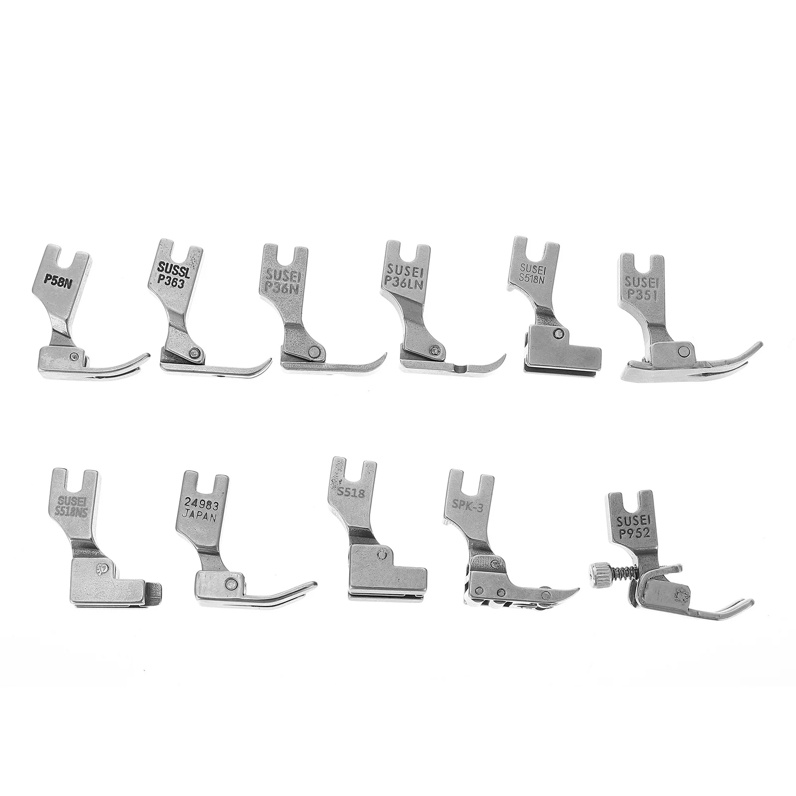 11 قطعة مجموعة أقدام الضغط من الفولاذ المقاوم للصدأ ملحقات ماكينة الخياطة الصناعية لآلات المقبض المنخفض لوازم الخياطة #4