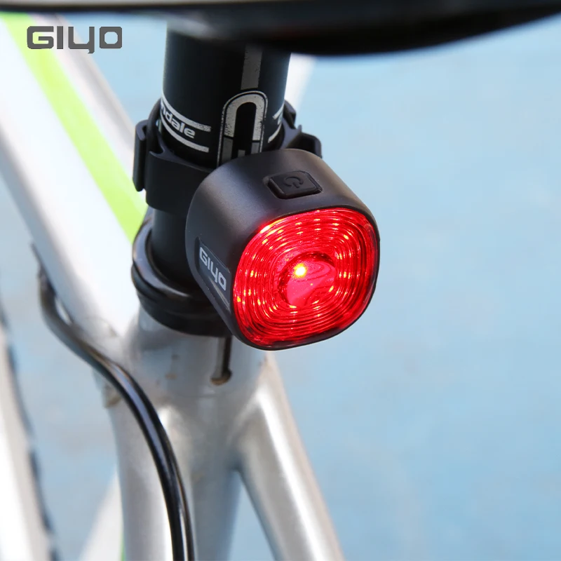 GIYO Bicycle Rear Light Bike USB Charge Taillight MTB Waterproof LED Smart Brake Sensing Rear Light Cycling Seatpost Taillight