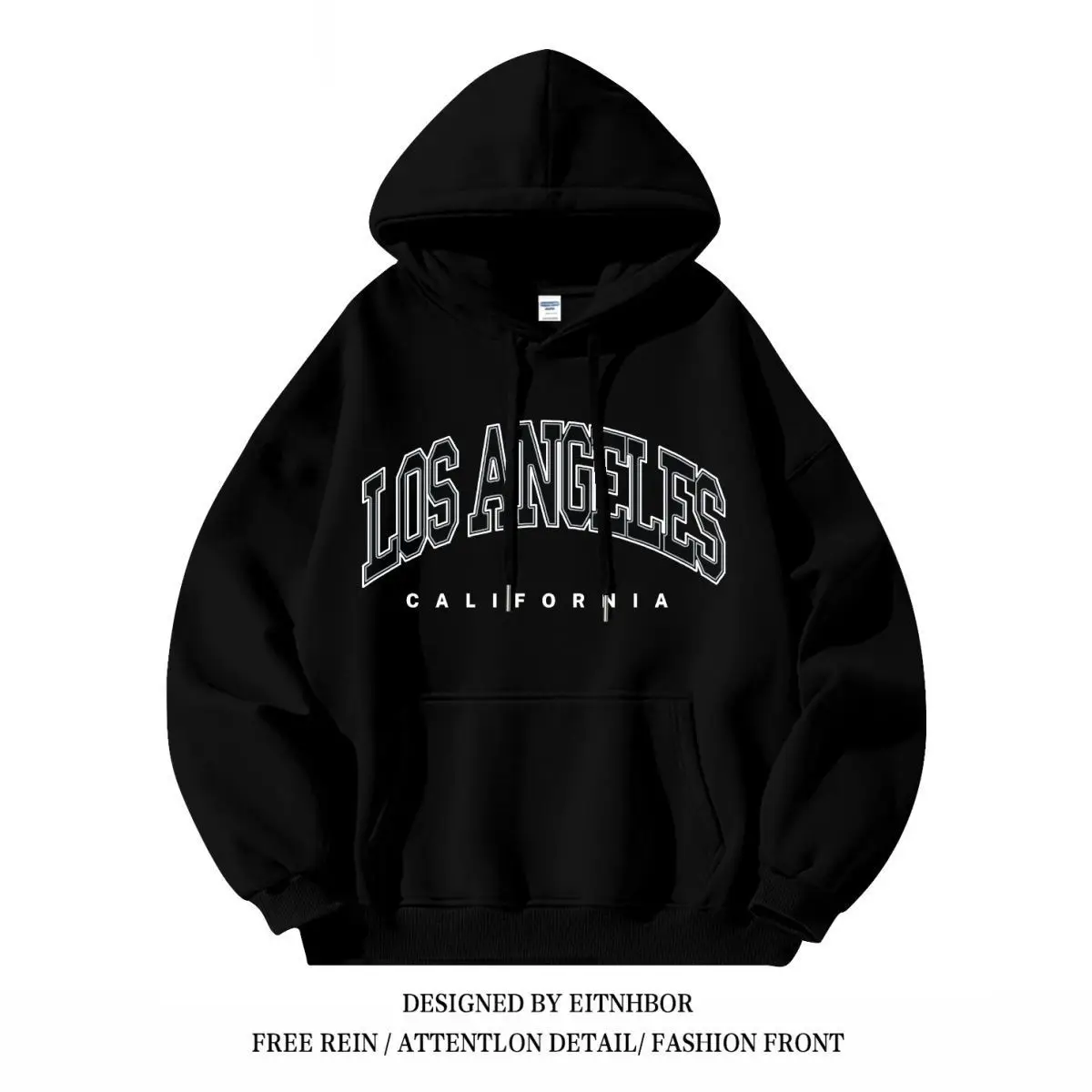 

Los Angeles Autumn and Winter Hooded Sweater Couple Hoodie American Printing Loose Lazy Top Men's and Women's Casual Sweatshirt