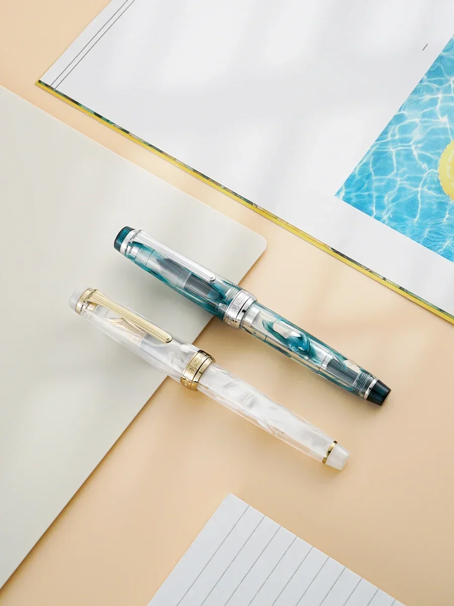 New Japan SAILOR VEILIO Limited Edition 21K Gold Nib Capless Fountain Pen Business Writing Pen Transparent Acrylic Pen Holder
