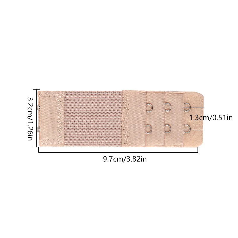 Aksesori BH tali ekstensi Bra wanita, baru 2 baris 3 gesper elastis klip kait pemanjang sabuk dapat disesuaikan