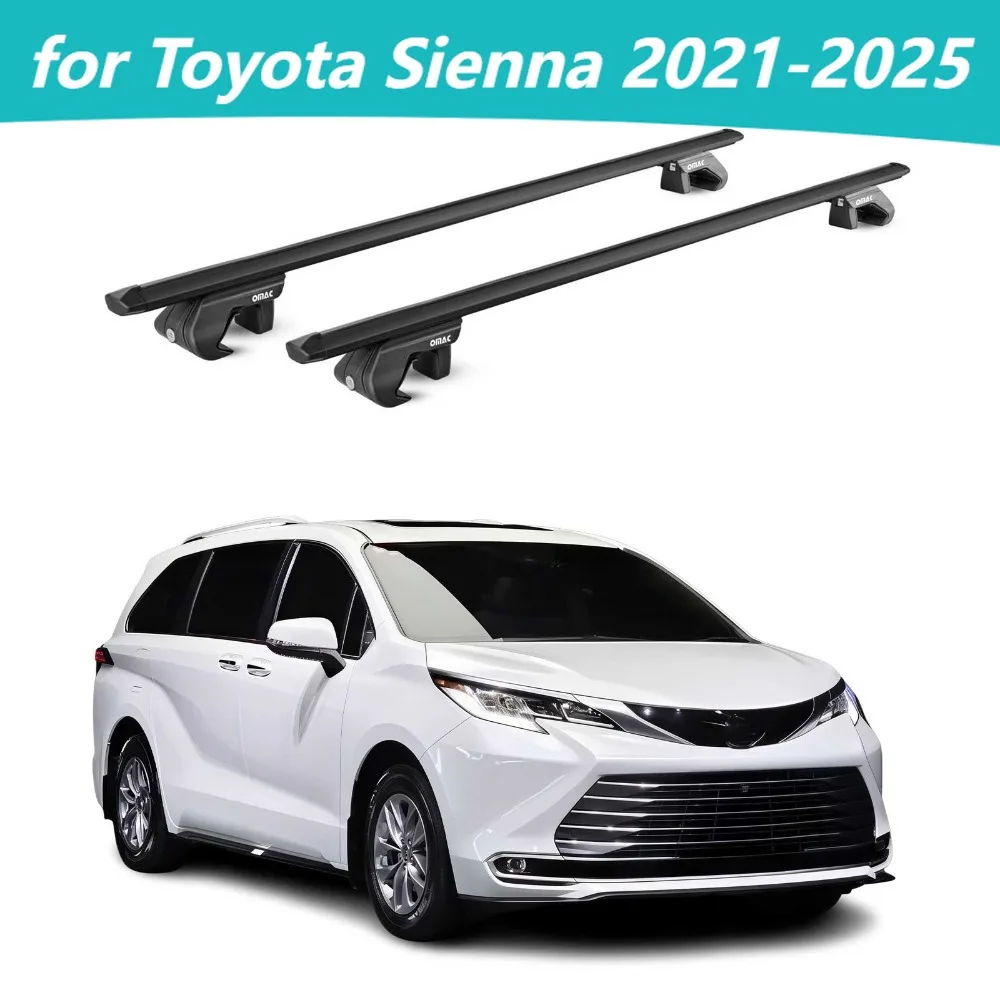 Enhance the car's luggage carrying capacity,Fits for Toyota Sienna 2021-2025 Roof Rack Cross Bars Black Luggage Carrier 2 Pcs