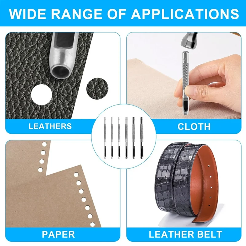 【Hot Selling】9-Piece Punching Tool, Hollow Punch Set For Stitching Punching Tool, Leather Watch Strap Belt Punching Tool