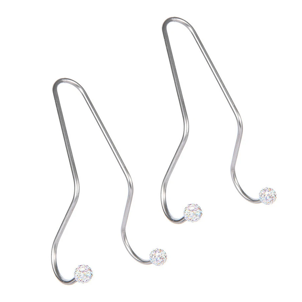 

2 Pcs Car Seat Headrest Hook Bling Metal Rhinestone Automotive Vehicle Storage Solution For Handbag Purse Organization