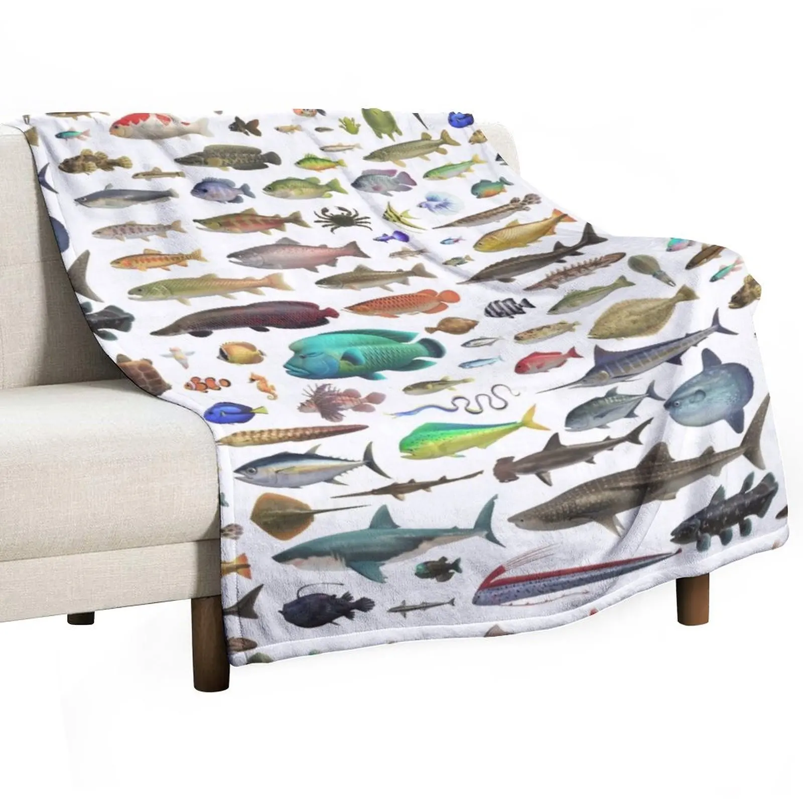 

ALL FISH N STUFF Critterpedia Throw Blanket Cute Plaid Custom Kid'S Plaid on the sofa Blankets