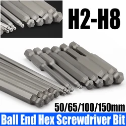 1PCS 50/65/100/150mm Ball End Hex Screwdriver Bit H2-H8 Magnetic Batch Head Allen Wrench Drill Bit Impact Screw Driver