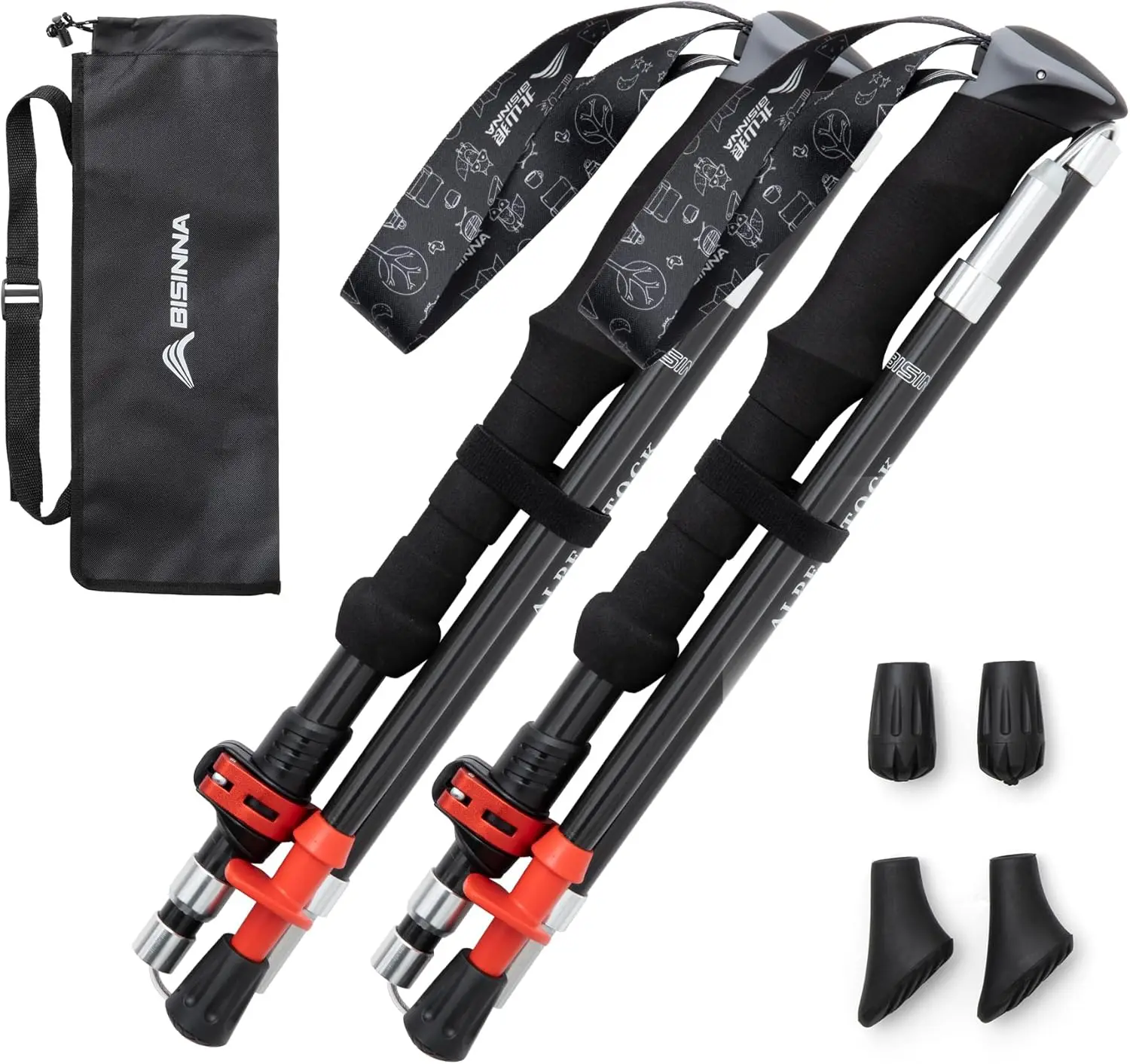 

Carbon Fiber Trekking Poles Collapsible Walking Sticks Quick Lock for Hiking Mountaineering Backpacking Camping