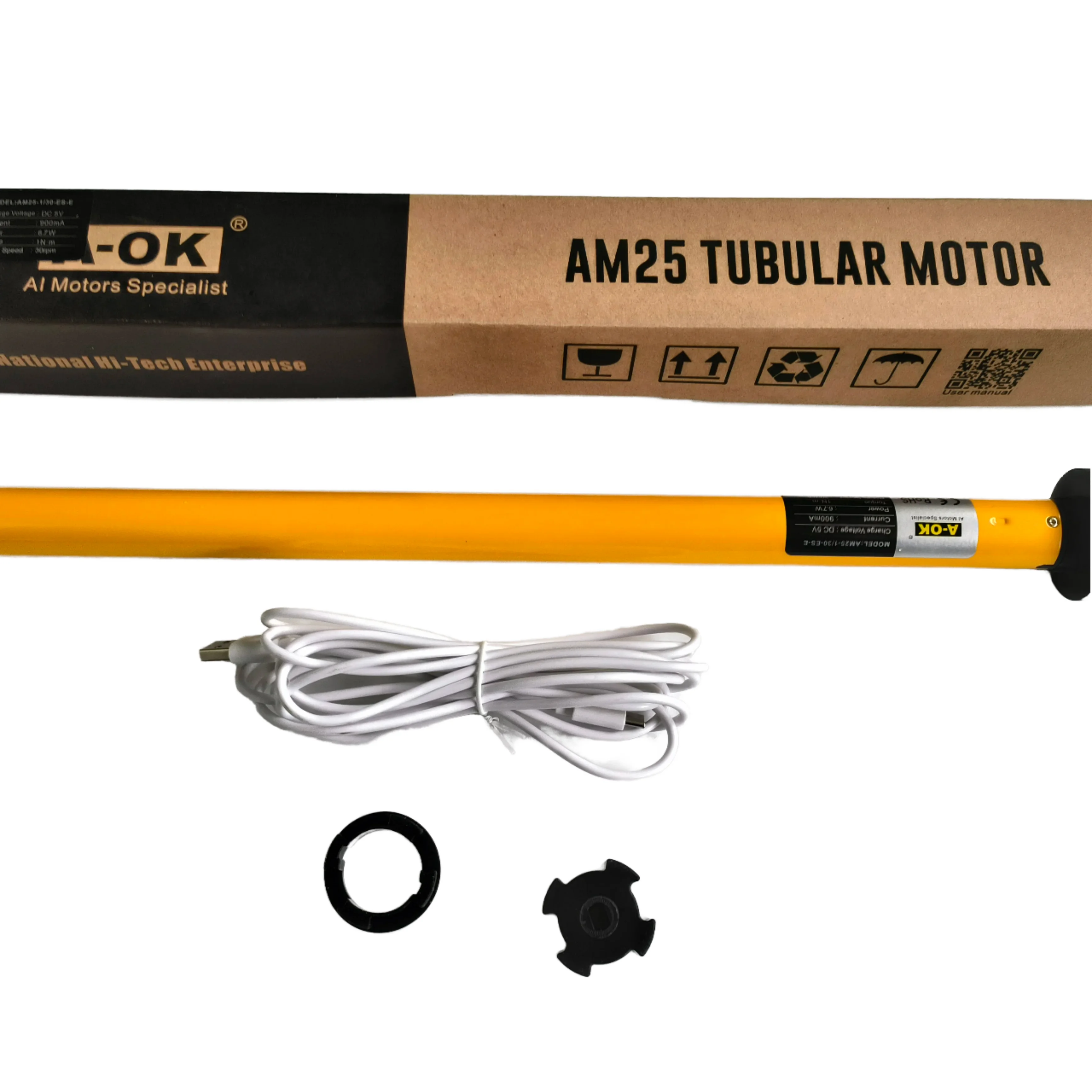 A-OK AM25-1.2/30-MEL-P Luxury Metal Motorized Roller Blinds Shutter With Voice Control 25mm Tubular Motor Factory Price