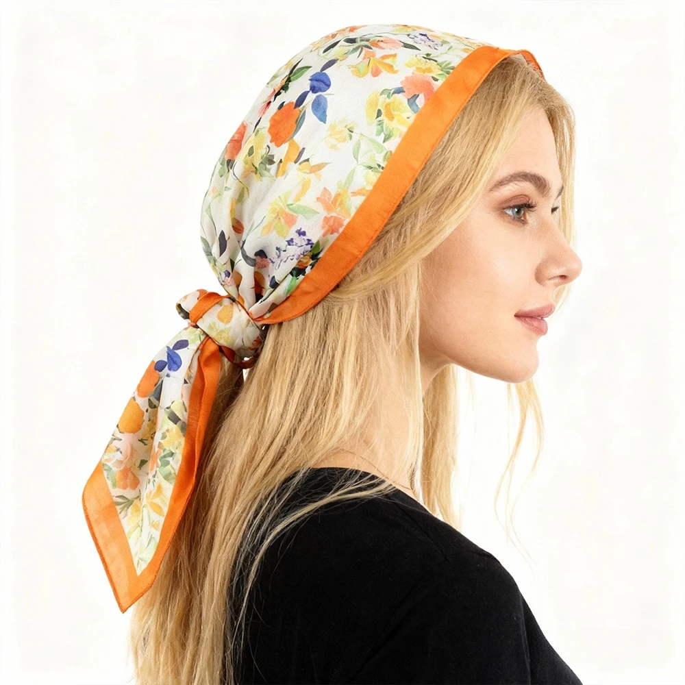 

68 см шарф с бабочкой и цветком из полиэфирного волокна для всех сезонов, шарф для женщин, модные и универсальные гетры, шаль, хиджаб