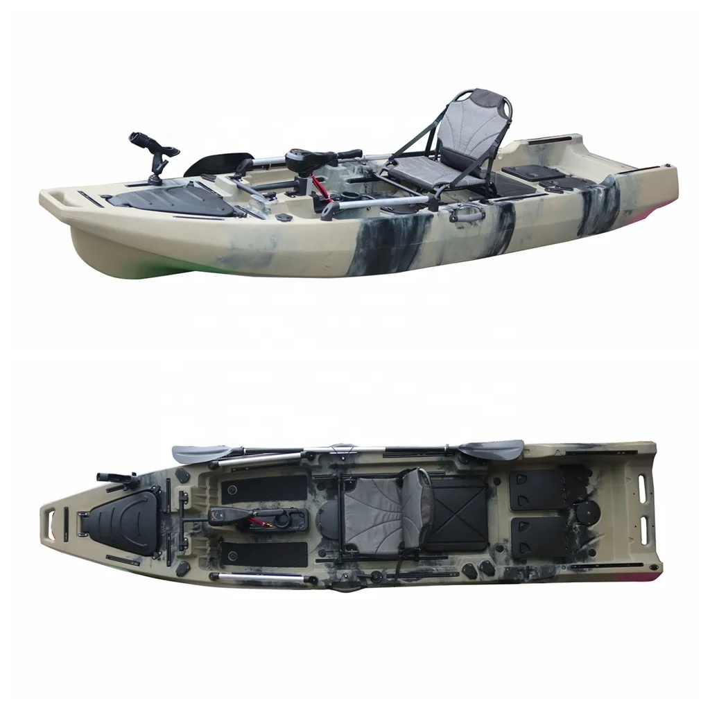 

Новый дизайн 2023, рыболовный каяк с педальным приводом, широкий стабильный пропеллер для одного человека, педальный каяк/каное на продажу