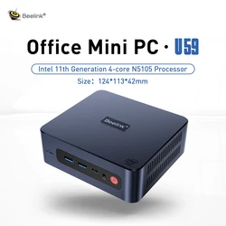 Beelink-U59プロゲーミングミニPC,Intel jasper Lakeプロセッサ,n5105,ddr4,8 GB, 16 GB,500 GB,wifi 6,bt5.2,デスクトップ,コンピューター,オフィス