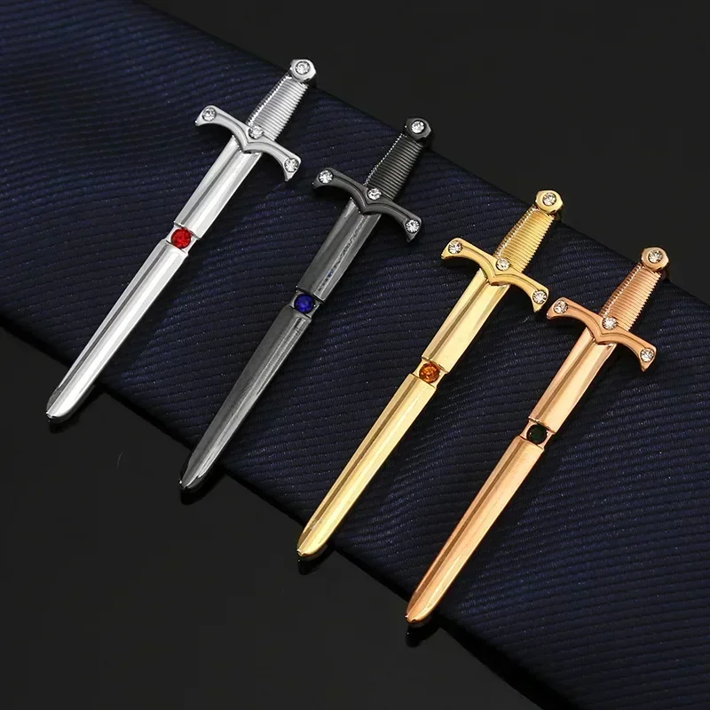Sword Tie Clip Personality Men\'s Business Banquet Party Formal Dress Shirt Necktie Accessories Fashion Simple Crystal Ties Clips