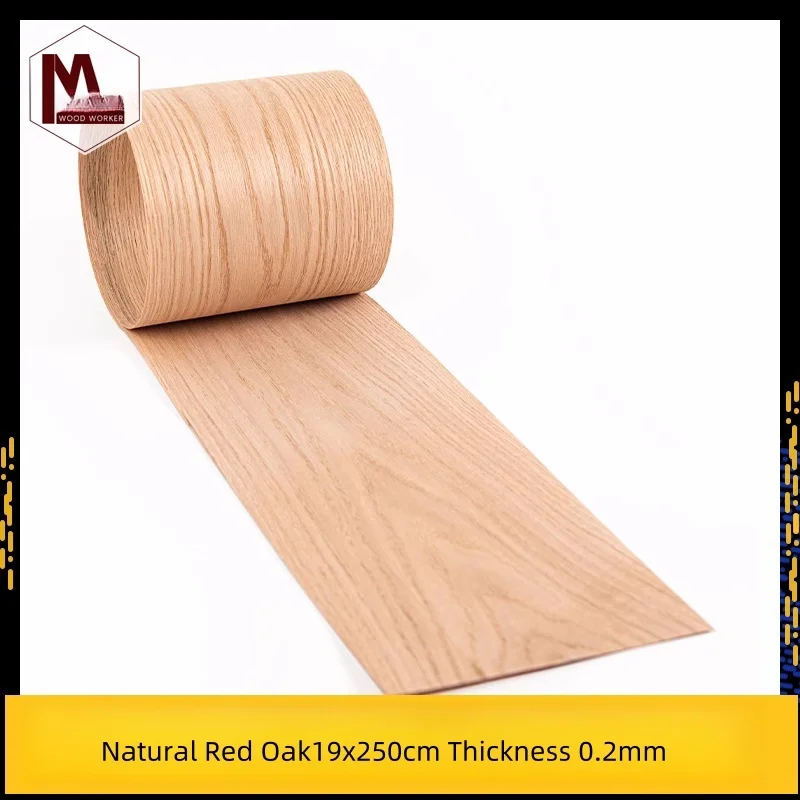 Furniture Natural veneer wood  Red oak wood door decoration Solid wood veneer19x250cm Thickness 0.2mm