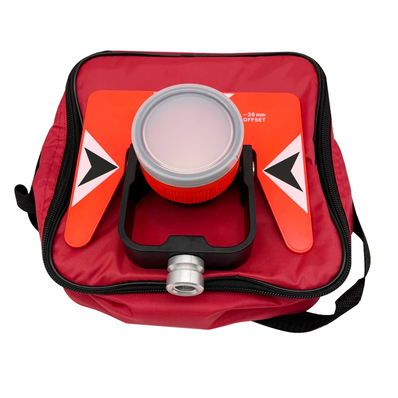 NEW RED SINGLE PRISM AK18 FOR NIKON FOR  PENTAX  SOUTH TRIMBLE TOTAL STATION prism surveying instrument WITH SOFT BAG