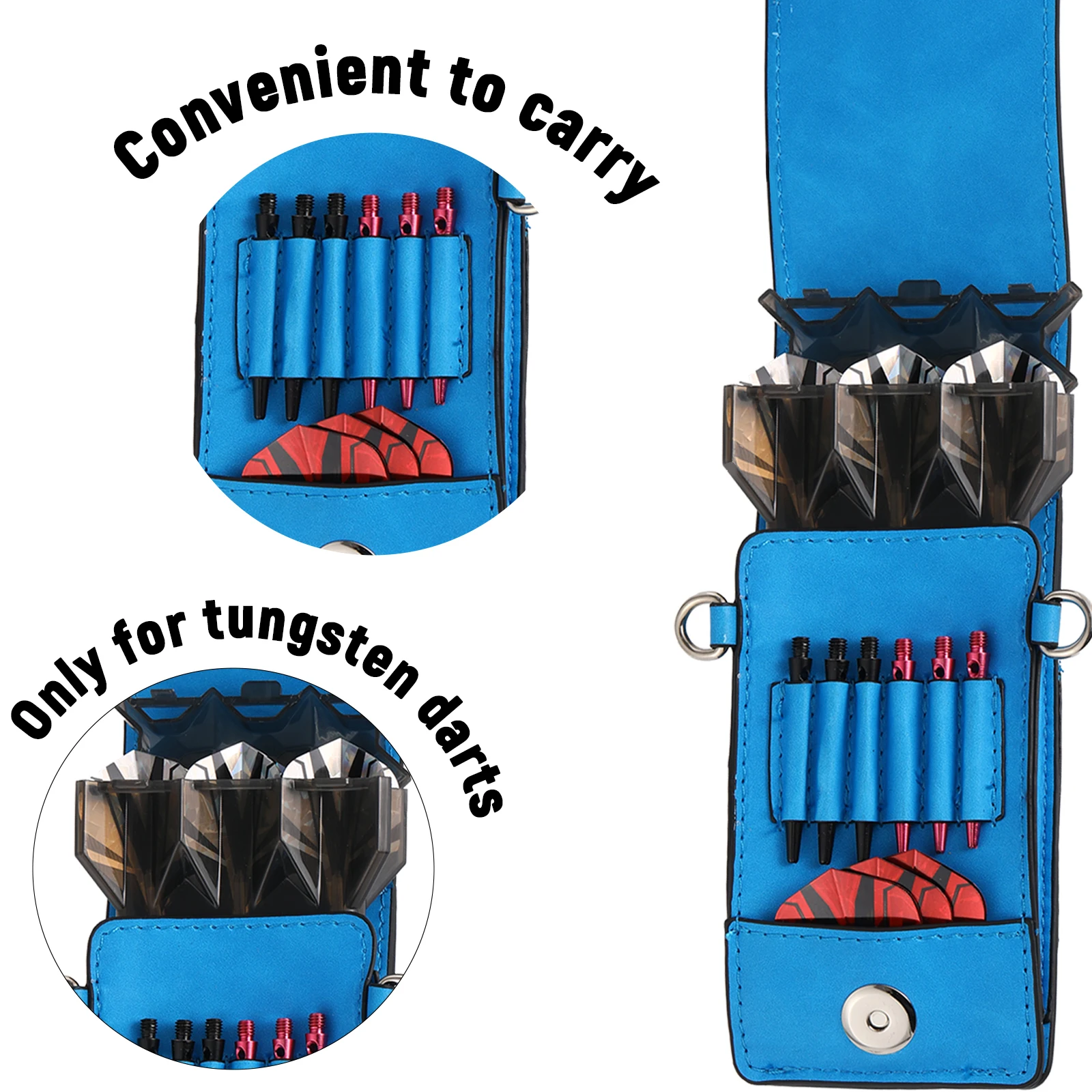 Professional Magnetic Dart Storage Box—Contains Multiple Compartments and a Dart Injection-Molded Case, Can Hold Three Darts and Various Accessories, Portable Dart Accessory Storage, Compatible with Dart Tips/Dart Shafts/Dart Wings, Available in Red, Blue, and Black