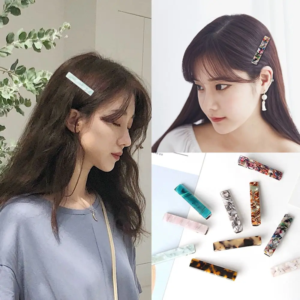 

1pc Fashion Resin Acetate Hair Clip Women Girls Headwear Barrettes Hairpins Hair Bangs Side Clips Styling Tools