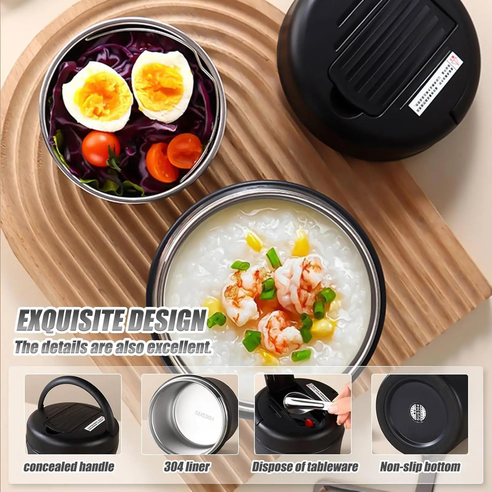 

Изолированный контейнер для еды 1,2 л, изолированные контейнеры для горячей еды, коробка из нержавеющей стали с широким горлышком для рыбалки, пикника, кемпинга, путешествий