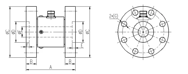 Double flange static torque sensor,