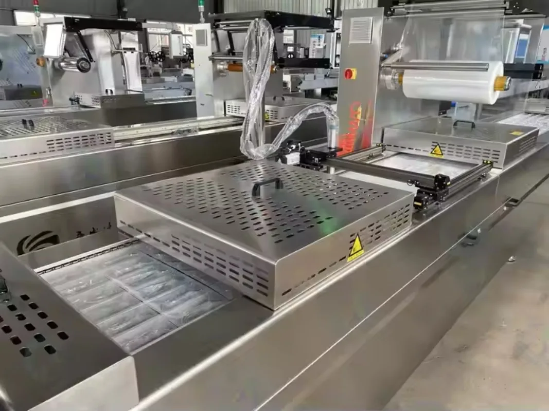 Thermoformed Stretch Film Vacuum Packing Machine Continuous Automatic Plastic Food Packaging Equipment OEM Customized