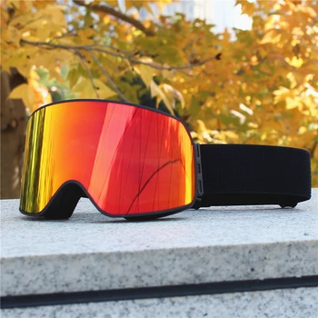 Lunettes de Ski à grande monture pour femmes et hommes, masque de Ski UV400, Protection contre la neige sur les lunettes pour adultes, Double Anti-buée