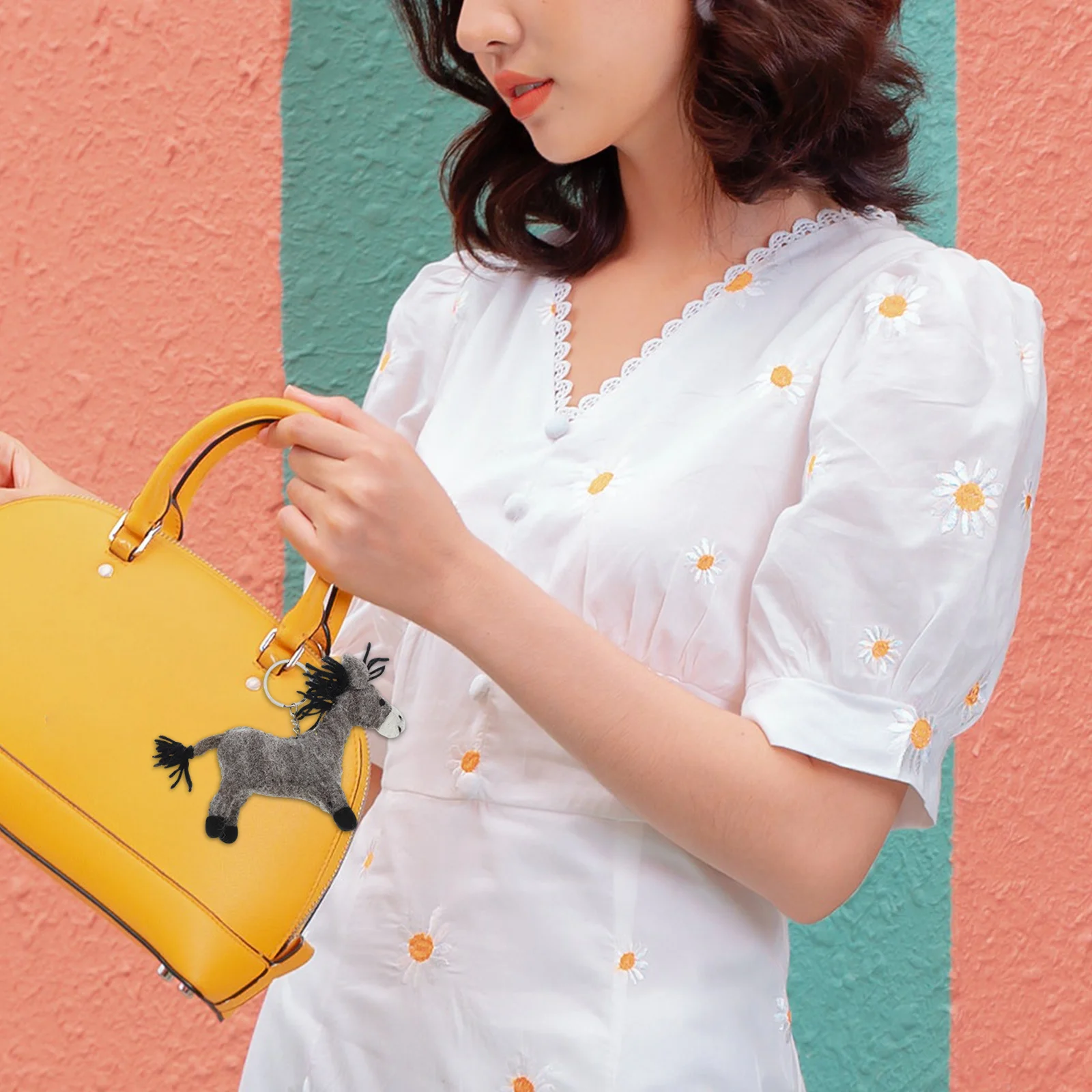 

1 шт., брелок из осливой шерсти из фетра, чучело, подвеска в виде животного, сумка, подвесной декор для рюкзака, кошелек для багажа, очаровательный мягкий аксессуар