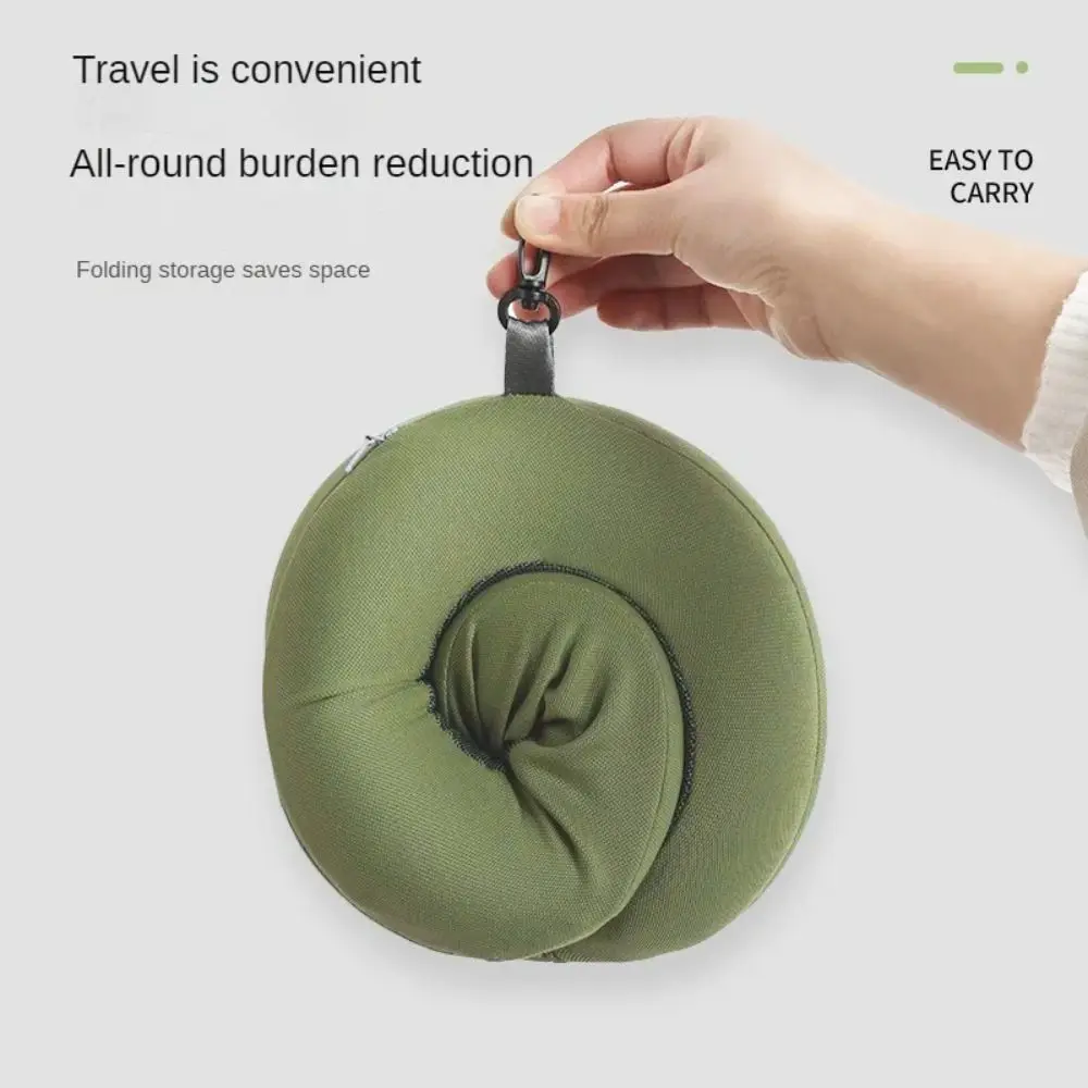 

Portable Breathable Fabric U-shaped Pillow Slow Rebound Foldable Travel Pillow With Storage Bag Airplane Pillow Business
