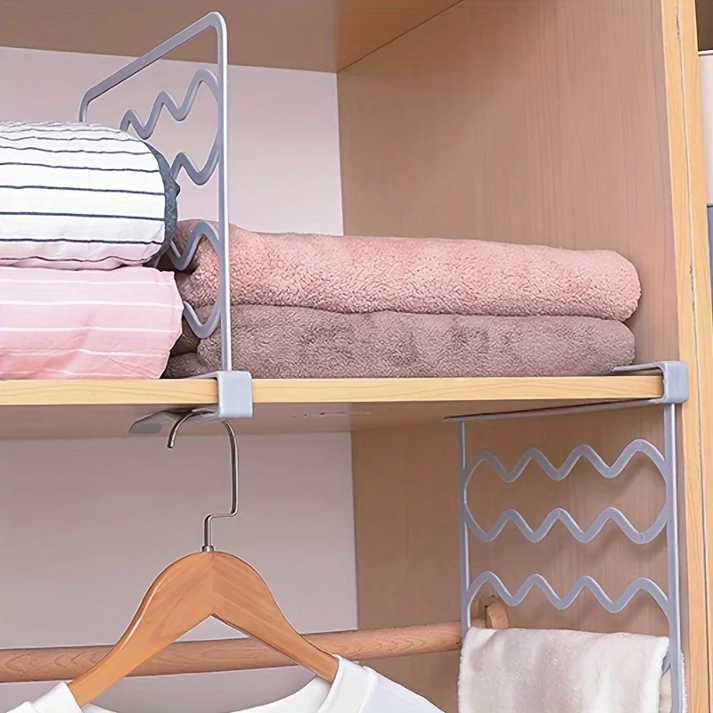 1pc Wardrobe Separation Board Books Clothes Organizer Shelf Cabinet Tower Hange…