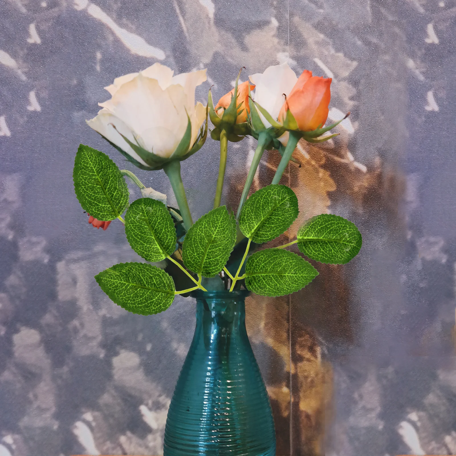 

100Pcs Decor Fake Leaf Premium Plastic Material Practical Indoor Decoration Pretty Fake Plant Simulated Leaves