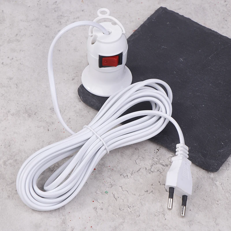 New EU Plug 4M Power Cord Cables E27 Lamp Base Holder With Switch For Pendant Led Bulbs Fixture Hanglamp Suspension Socket