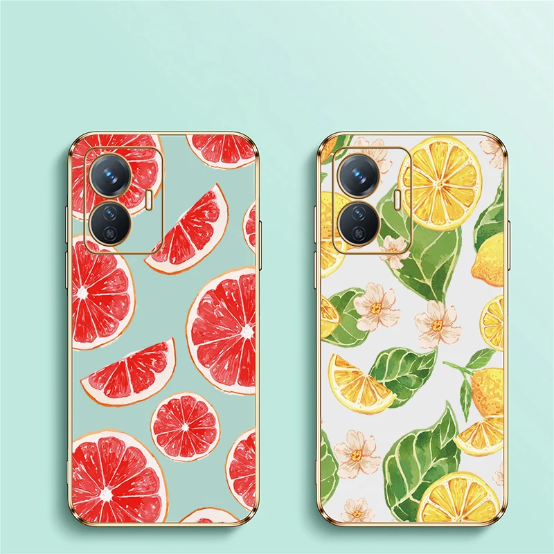 Protezione dell'obiettivo Cassa Del Telefono Per Vivo T1 5G Z1X Z1i Z5i U3 U10 U20 T1 Pro Z3 Z3X Z3i Modello Arancione Placcatura Copertura Antiurto