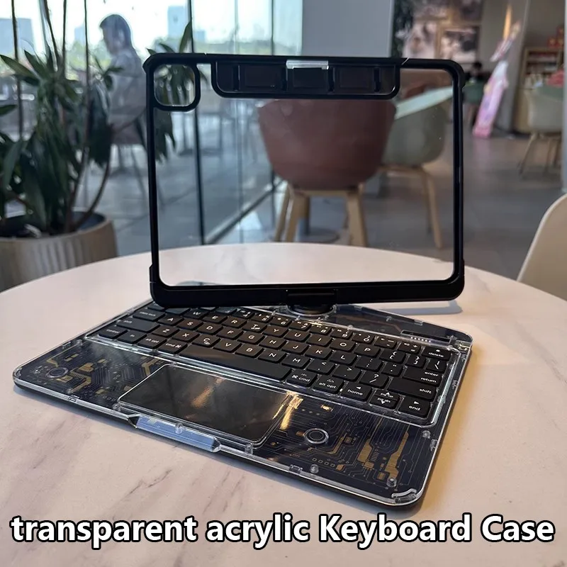 

Чехол для iPad, чехол с трекпадом 7/8/9, поколение, 10,2 дюйма, 9,7/10,9, акриловый прозрачный ящик для беспроводной клавиатуры, слот для ручки