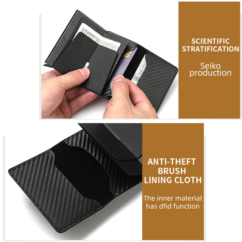 Carbon Fiber Credit ID Bank Card Holder Men Wallets Car Accessories For Volkswagen VW Golf 4 6 GTI Tiguan Passat B5 MK5 MK6 Polo