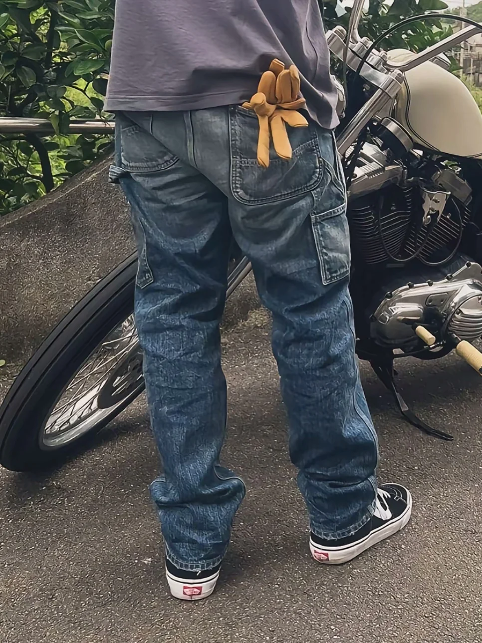 

MADNESS Washed Railway Jeans Logging Cattle Tooling DENIM JEANS