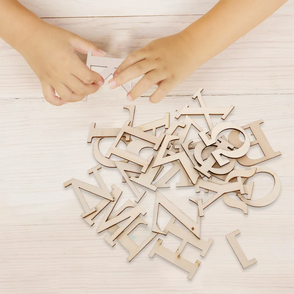 48Pcs Wooden Greek Alphabet Letters Learning Set Natural Material Educational Word Games Language Development Spring DIY Letters