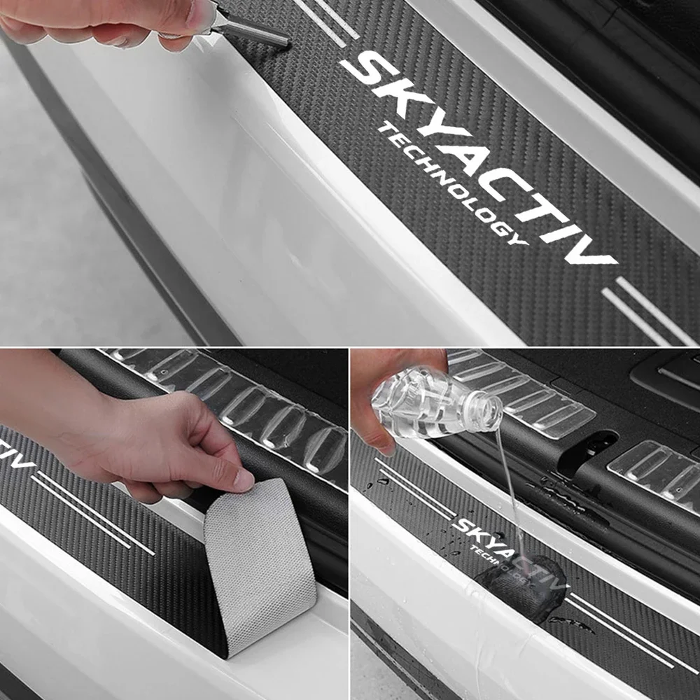 1pc car trunk decorative protective stickers for SKYACTIV mazda 3 6 CX30 CX3 CX5 CX9 GH RX8 Car-Styling Badge accessories